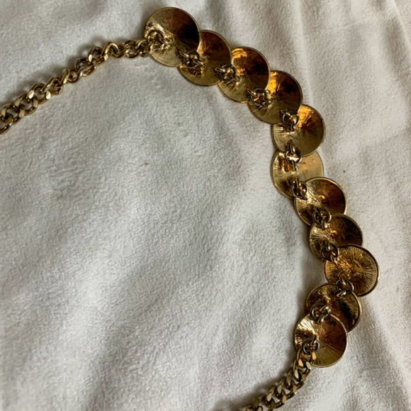 Sugar Fix Gold-Tone Circle Disc Adjustable Choker Necklace - Picture 4 of 4